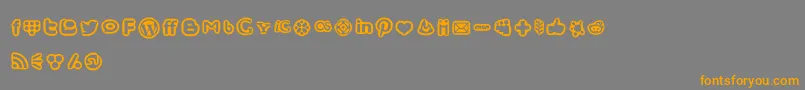 SocialMediaIconsBold-Schriftart – Orangefarbene Schriften auf grauem Hintergrund