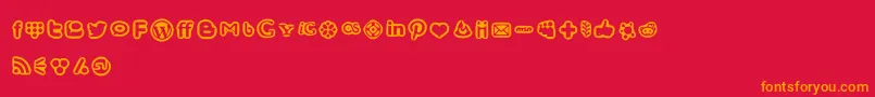 SocialMediaIconsBold Font – Orange Fonts on Red Background