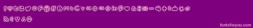 Шрифт SocialMediaIconsBold – розовые шрифты на фиолетовом фоне