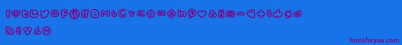 Шрифт SocialMediaIconsBold – фиолетовые шрифты на синем фоне