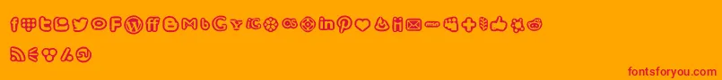 SocialMediaIconsBold Font – Red Fonts on Orange Background