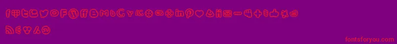 SocialMediaIconsBold Font – Red Fonts on Purple Background