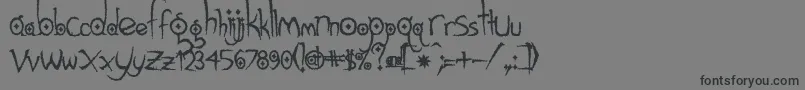 フォントGothichijinxrough – 黒い文字の灰色の背景