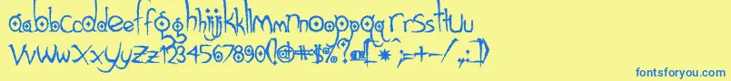 Gothichijinxrough Font – Blue Fonts on Yellow Background