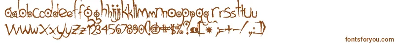 Fonte Gothichijinxrough – fontes marrons em um fundo branco