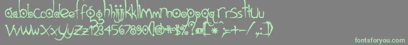 Gothichijinxrough-Schriftart – Grüne Schriften auf grauem Hintergrund