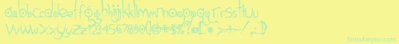 Police Gothichijinxrough – polices vertes sur fond jaune