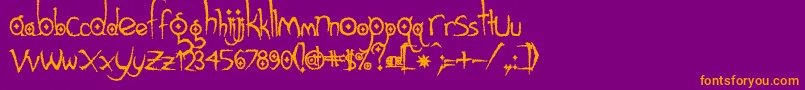 Gothichijinxrough Font – Orange Fonts on Purple Background