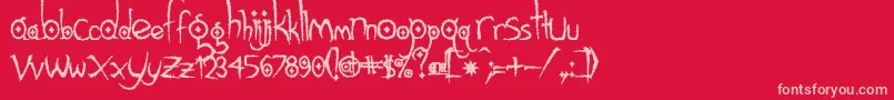 Шрифт Gothichijinxrough – розовые шрифты на красном фоне