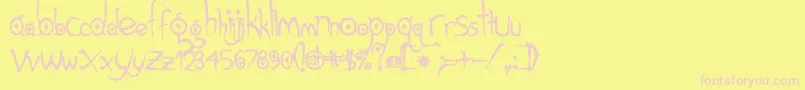 Gothichijinxrough Font – Pink Fonts on Yellow Background
