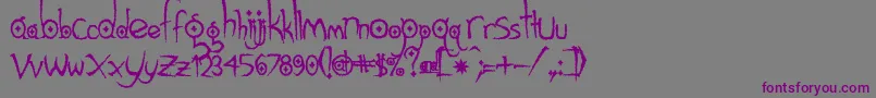 Шрифт Gothichijinxrough – фиолетовые шрифты на сером фоне