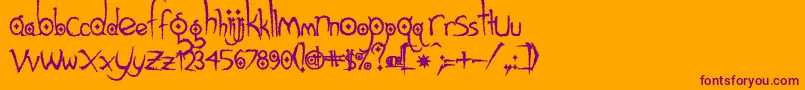 Gothichijinxrough Font – Purple Fonts on Orange Background
