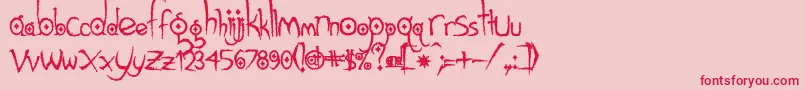 Gothichijinxrough Font – Red Fonts on Pink Background