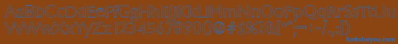 ChantillyoutlineRegular Font – Blue Fonts on Brown Background