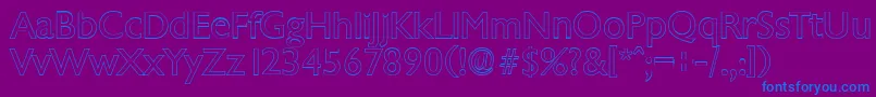 ChantillyoutlineRegular Font – Blue Fonts on Purple Background