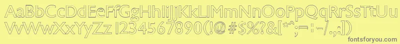 ChantillyoutlineRegular Font – Gray Fonts on Yellow Background