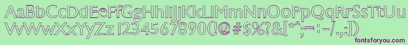 ChantillyoutlineRegular Font – Purple Fonts on Green Background