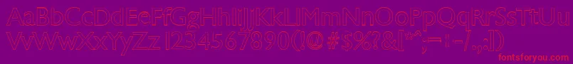 ChantillyoutlineRegular-Schriftart – Rote Schriften auf violettem Hintergrund