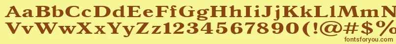 Шрифт Antiqua140b – коричневые шрифты на жёлтом фоне