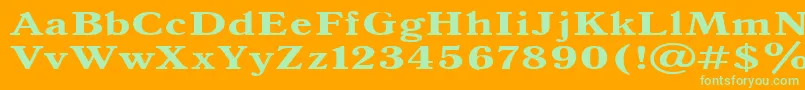 Antiqua140b-Schriftart – Grüne Schriften auf orangefarbenem Hintergrund