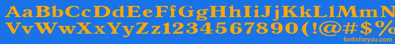 Antiqua140b Font – Orange Fonts on Blue Background