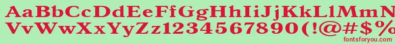 Antiqua140b Font – Red Fonts on Green Background