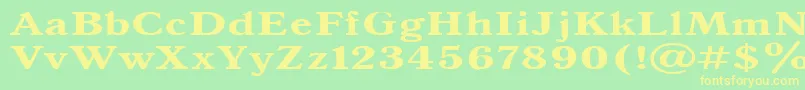 Antiqua140b-fontti – keltaiset fontit vihreällä taustalla