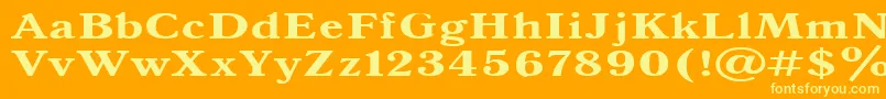 Antiqua140b-Schriftart – Gelbe Schriften auf orangefarbenem Hintergrund