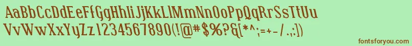 Coving16-fontti – ruskeat fontit vihreällä taustalla