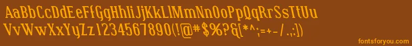 Coving16-Schriftart – Orangefarbene Schriften auf braunem Hintergrund