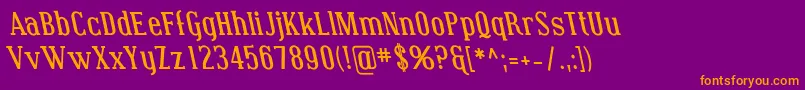 Coving16 Font – Orange Fonts on Purple Background