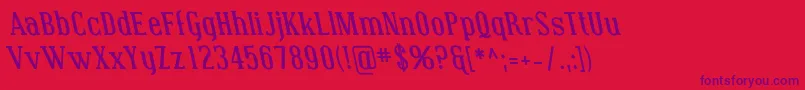 Coving16 Font – Purple Fonts on Red Background
