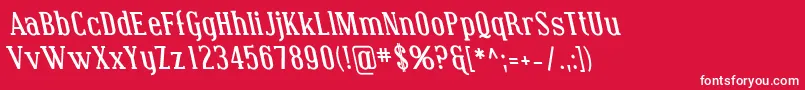 Coving16 Font – White Fonts on Red Background