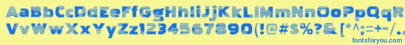 PakenhamtvRegular Font – Blue Fonts on Yellow Background
