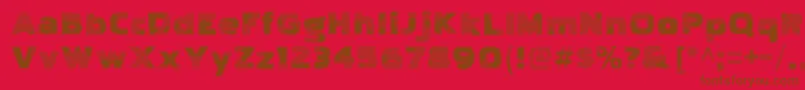 Weitere Informationen zur PakenhamtvRegular-Schriftart PakenhamtvRegular-Schriftart – Braune Schriften auf rotem Hintergrund