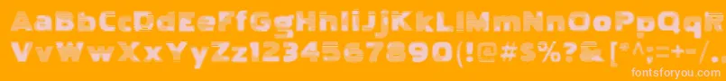 PakenhamtvRegular-Schriftart – Rosa Schriften auf orangefarbenem Hintergrund