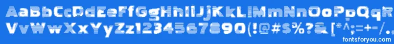 フォントPakenhamtvRegular – 青い背景に白い文字