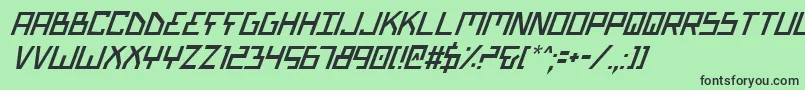 Czcionka BionicTypeItalic – czarne czcionki na zielonym tle