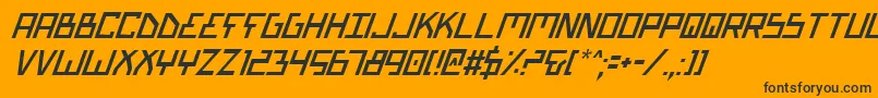 Fonte BionicTypeItalic – fontes pretas em um fundo laranja