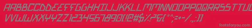 フォントBionicTypeItalic – 赤い背景に灰色の文字