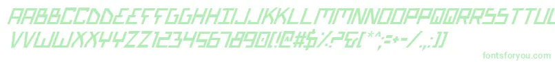 Fonte BionicTypeItalic – fontes verdes em um fundo branco