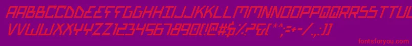 BionicTypeItalic-Schriftart – Rote Schriften auf violettem Hintergrund