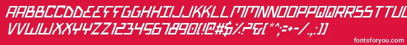 BionicTypeItalic Font – White Fonts on Red Background