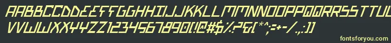 BionicTypeItalic Font – Yellow Fonts on Black Background