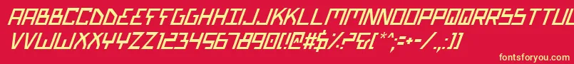 BionicTypeItalic Font – Yellow Fonts on Red Background