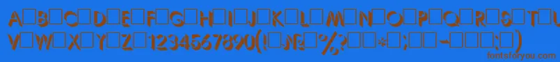 DgUnbra Font – Brown Fonts on Blue Background