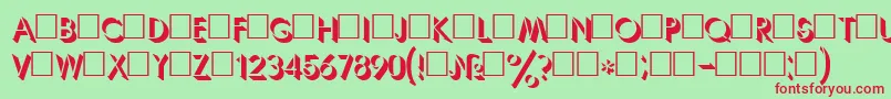 DgUnbra Font – Red Fonts on Green Background