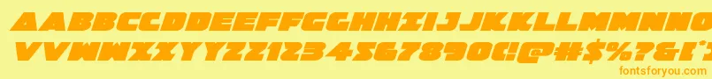 Jedisfexpandital-fontti – oranssit fontit keltaisella taustalla