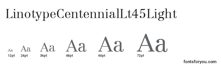 Размеры шрифта LinotypeCentennialLt45Light
