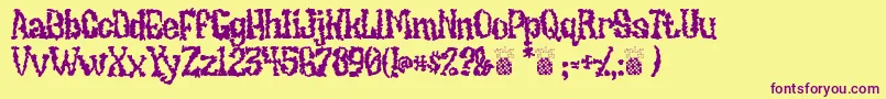Undiecrust-Schriftart – Violette Schriften auf gelbem Hintergrund
